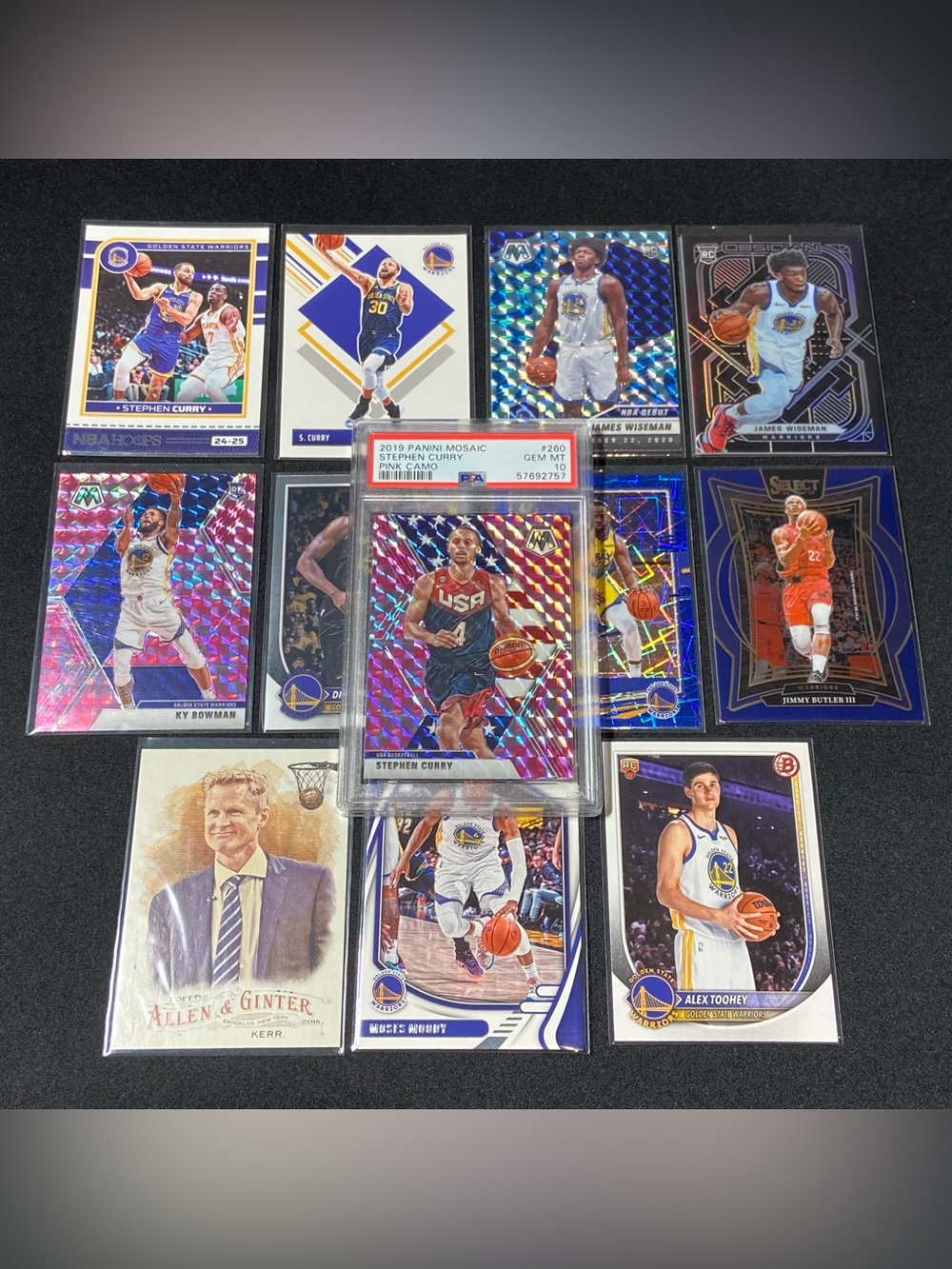 2018 STEPHEN CURRY PSA 10 GEM MT Panini Mosaic Pink Camo USA Warriors & Extra